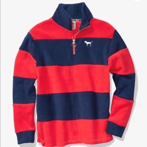 NIP VS Pink Polar Fleece Half Zip Pullover…